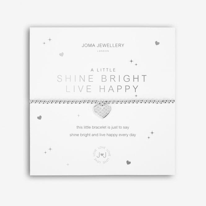 A Little Shine Bright - Live Happy Silver 17.5cm Stretch Bracelet 5223Joma Jewellery5223