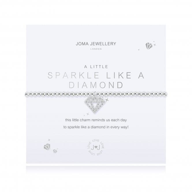 A Little Sparkle Like A Diamond Silver 17.5cm Stretch Bracelet 4348Joma Jewellery4348