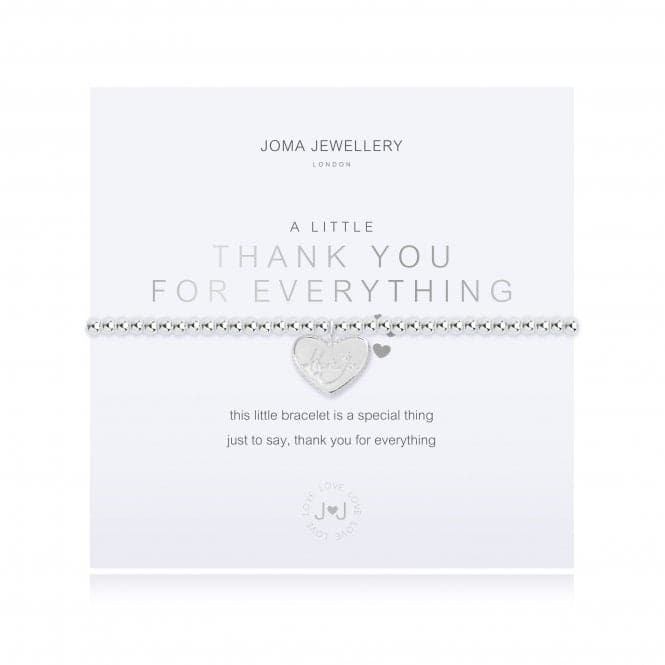 A Little Thank You For Everything Silver 17.5cm Stretch Bracelet 3798Joma Jewellery3798