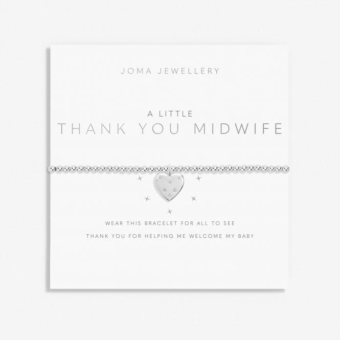 A Little thank You Midwife Silver Plated 17.5cm Stretch Bracelet 7004Joma Jewellery7004