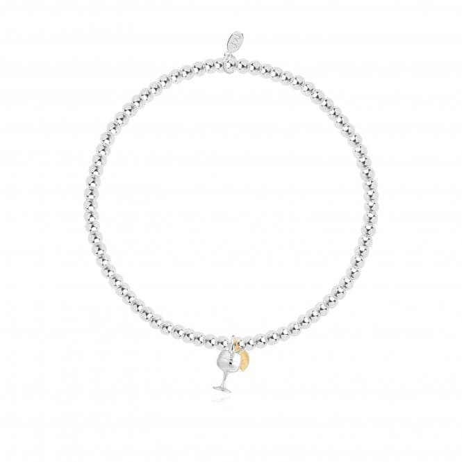 A Little When Life Gives You Lemons Grab A G&T Silver 17.5cm Stretch Bracelet 4350Joma Jewellery4350