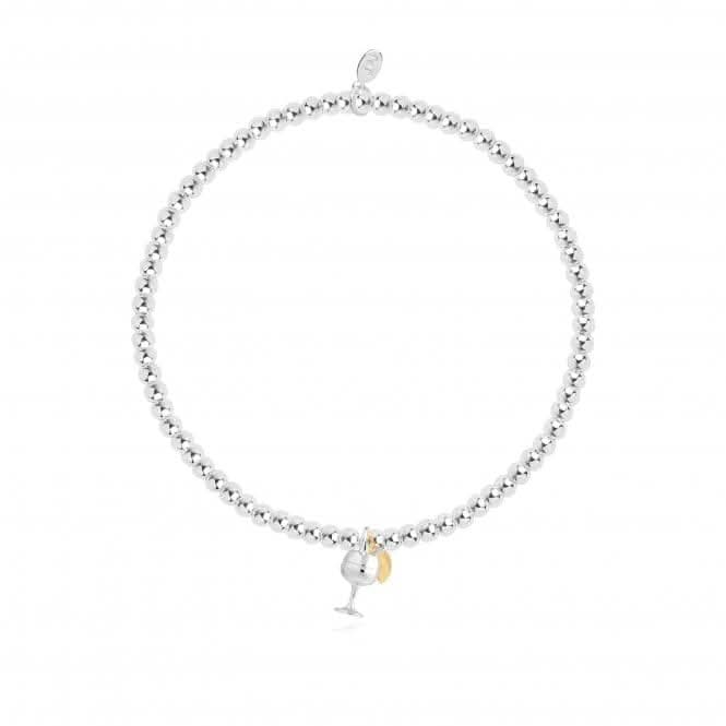 A Little When Life Gives You Lemons Grab A G&T Silver 17.5cm Stretch Bracelet 4350Joma Jewellery4350