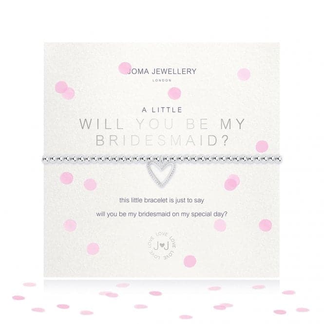 A Little Will You Be My Bridesmaid Silver 17.5cm Stretch Bracelet 3488Joma Jewellery3488