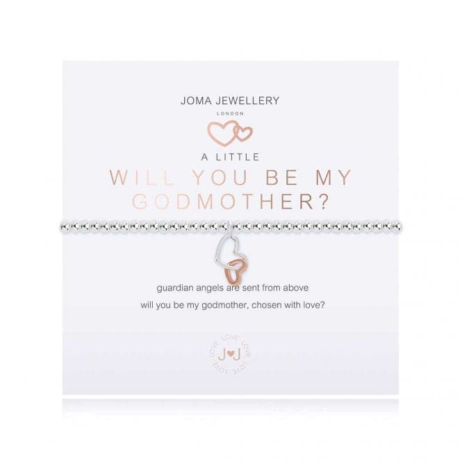 A Little Will You Be My Godmother Silver 17.5cm Stretch Bracelet 3888Joma Jewellery3888