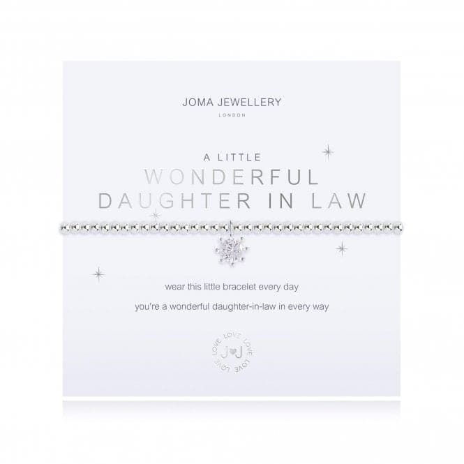 A Little Wonderful Daughter In Law Silver 17.5cm Stretch Bracelet 3222Joma Jewellery3222