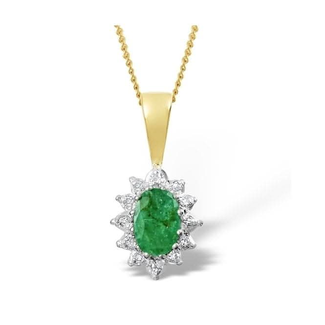 Acotis Diamonds 9K Gold 0.04ct Diamond 0.43ct Emerald Pendant Z1458Acotis DiamondsZ1458