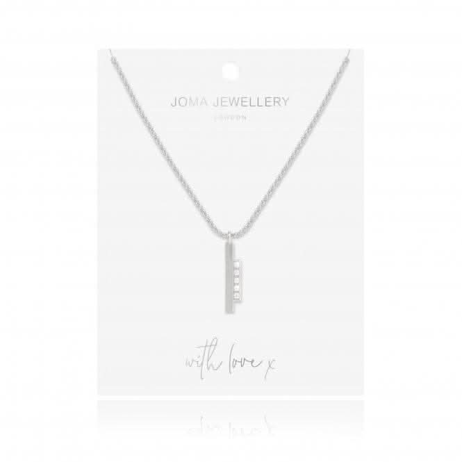 Adeline Silver Pave Bar 46cm + 5cm Extender Necklace 4451Joma Jewellery4451