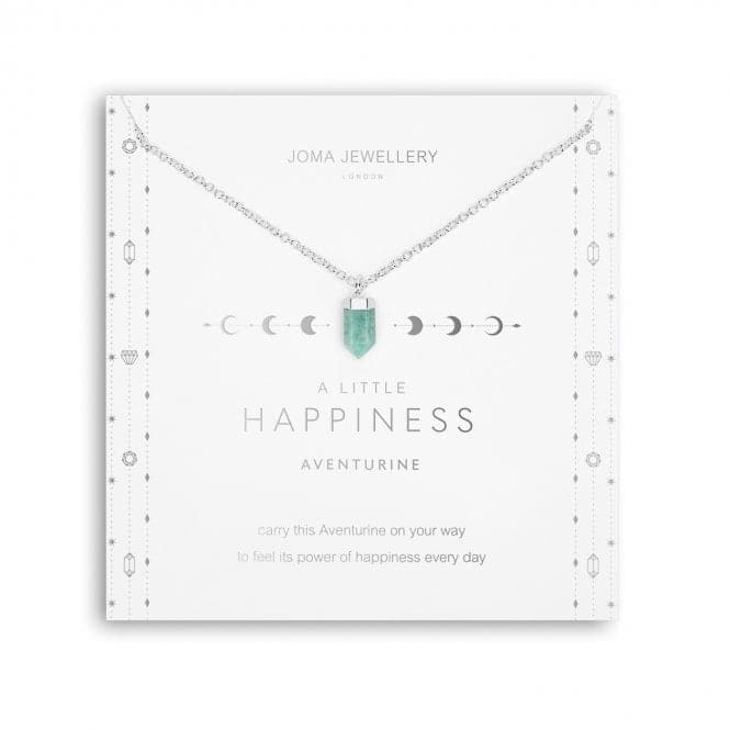 Affirmation Crystal A Little Happiness Aventurine Silver 46cm Extender Necklace 5267Joma Jewellery5267