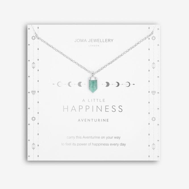 Affirmation Crystal A Little Happiness Aventurine Silver 46cm Extender Necklace 5267Joma Jewellery5267