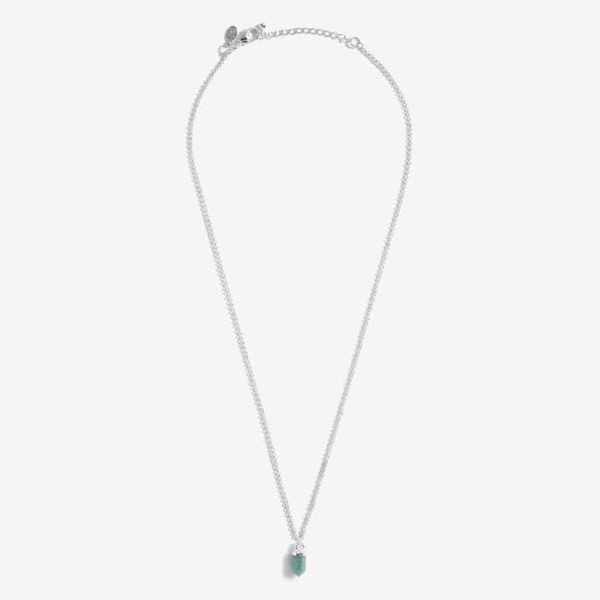 Affirmation Crystal A Little Happiness Aventurine Silver 46cm Extender Necklace 5267Joma Jewellery5267