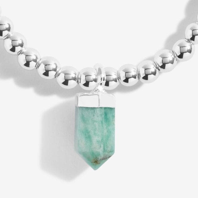 Affirmation Crystal A Little Happiness Aventurine Silver Stretch Bracelet 5261Joma Jewellery5261