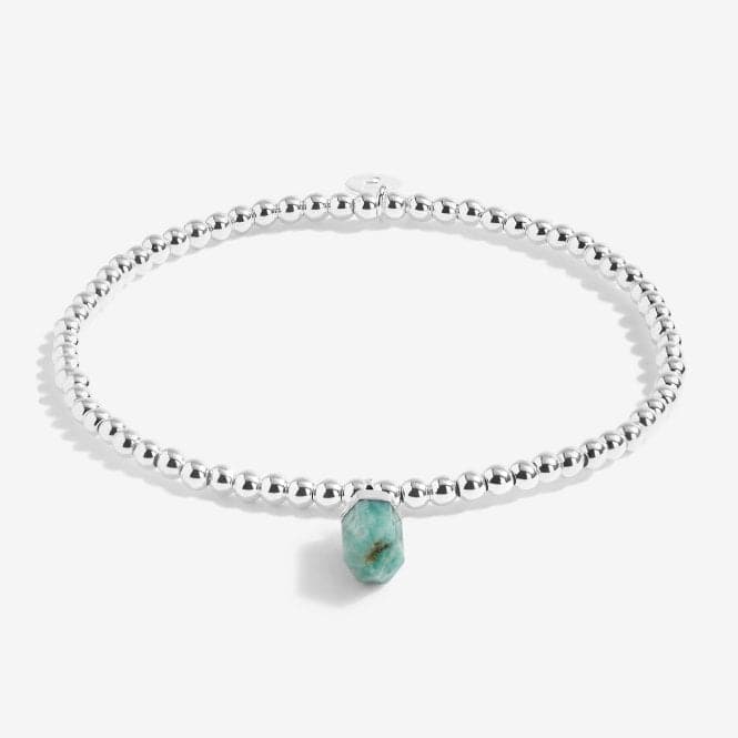 Affirmation Crystal A Little Happiness Aventurine Silver Stretch Bracelet 5261Joma Jewellery5261