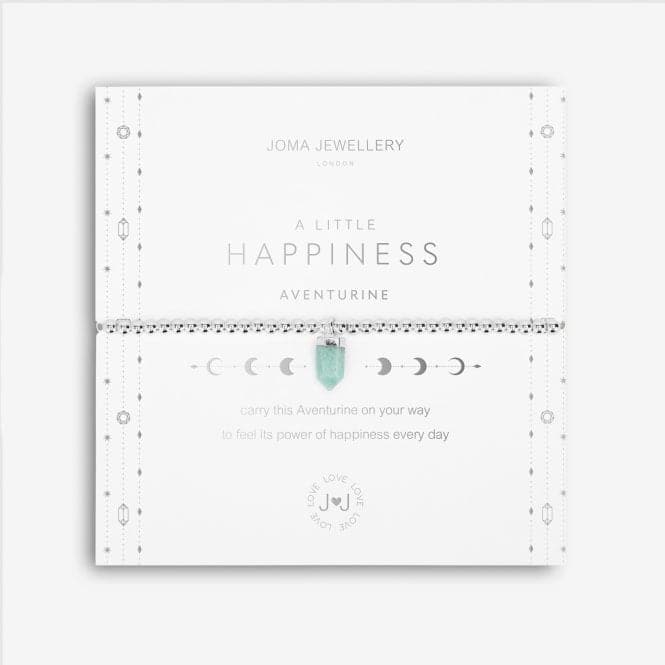 Affirmation Crystal A Little Happiness Aventurine Silver Stretch Bracelet 5261Joma Jewellery5261