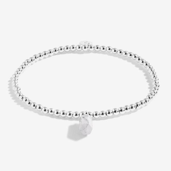 Affirmation Crystal A Little Karma Howlite Silver Stretch Bracelet 5259Joma Jewellery5259