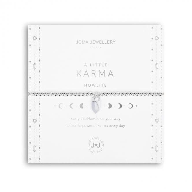 Affirmation Crystal A Little Karma Howlite Silver Stretch Bracelet 5259Joma Jewellery5259