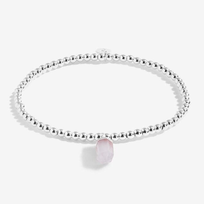 Affirmation Crystal A Little Love Rose Quartz Silver Stretch Bracelet 5258Joma Jewellery5258