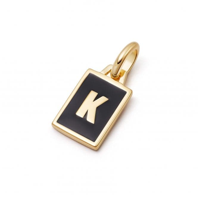 Alphabet Initial 18ct Gold Plated K Charm P#K_GPDaisyP#K_GP