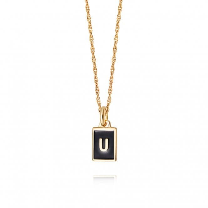 Alphabet Initial 18ct Gold Plated U Necklace BETU_GPDaisyBETU_GP