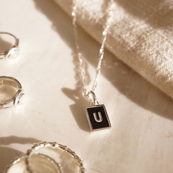 Alphabet Initial Recycled Sterling Silver U Necklace BETU_SLVDaisyBETU_SLV