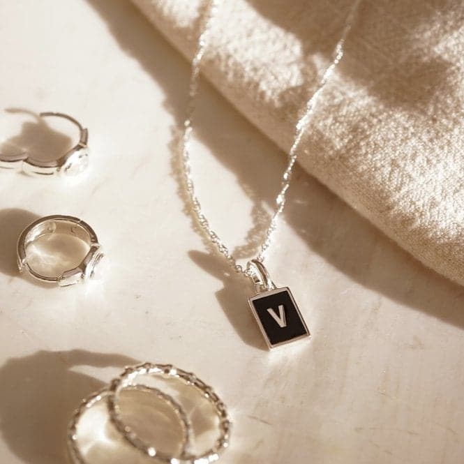 Alphabet Initial Recycled Sterling Silver V Necklace BETV_SLVDaisyBETV_SLV