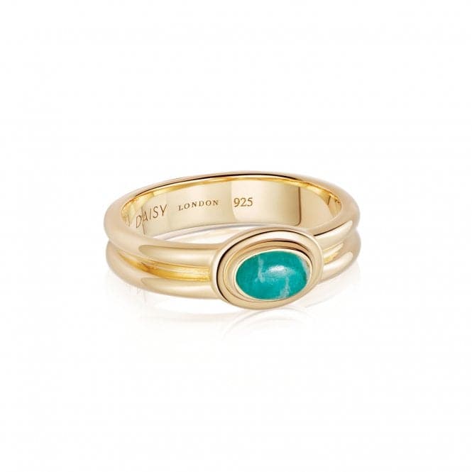 Amazonite 18ct Gold Plated Ring HR2003_GPDaisyHR2003_GP_L