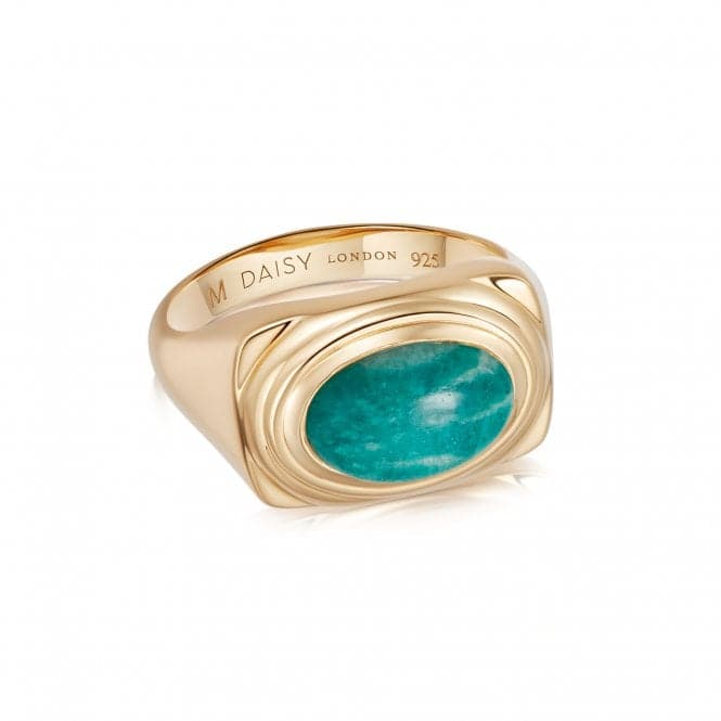 Amazonite Bold 18ct Gold Plated Ring HR3003_GPDaisyHR3003_GP_L