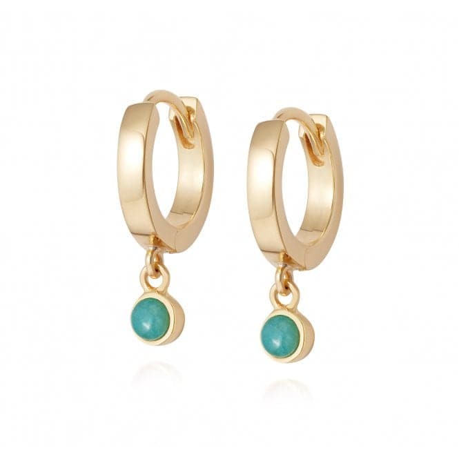 Amazonite Healing Huggie Hoops 18ct Gold Plate Earrings HE3003_GPDaisyHE3003_GP