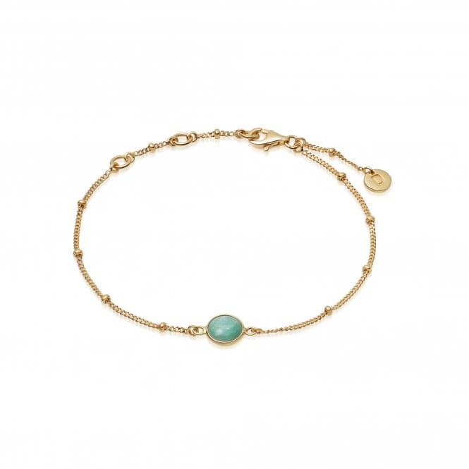 Amazonite Healing Stone Bobble 18ct Gold Plate Bracelet HBR1003_GPDaisyHBR1003_GP