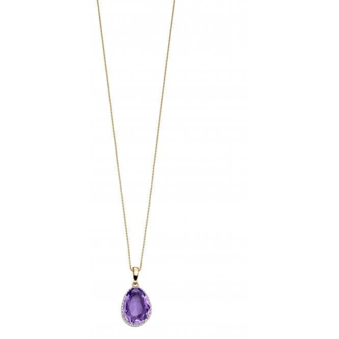 Amethyst Irregular Stone Yellow Gold Pendant GP2156MElements GoldGP2156M