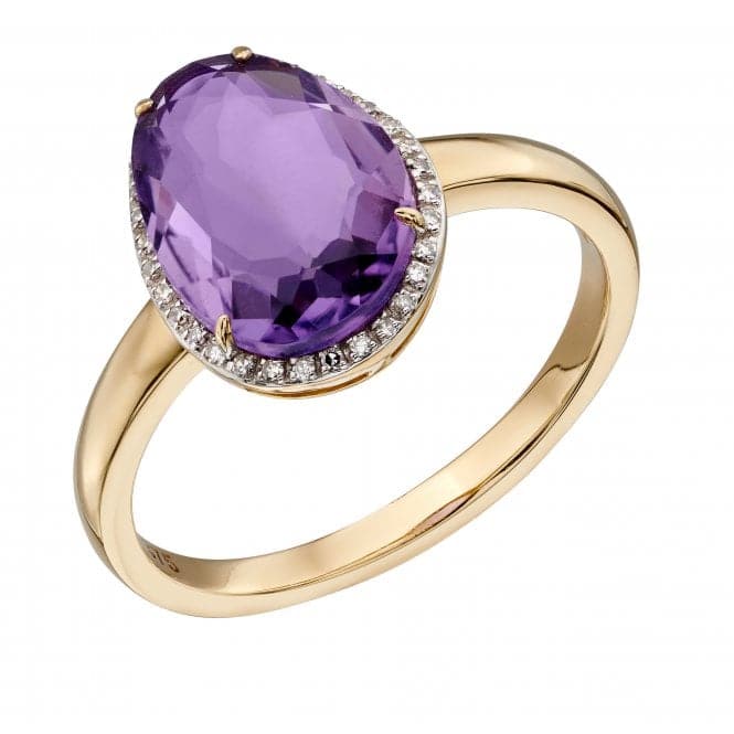 Amethyst Irregular Stone Yellow Gold Ring GR558MElements GoldGR558M 58