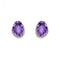 Amethyst Irregular Stone Yellow Gold Stud Earrings GE2273MElements GoldGE2273M