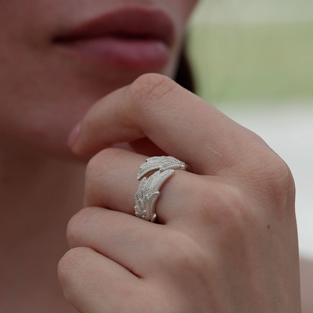 Gold Plated Angel Wing Hug Ring RGAWING