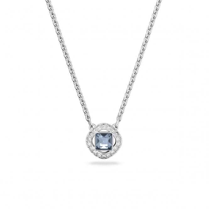 Angelic Rhodium Plated Blue Square Cut Necklace 5662142