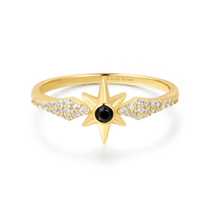 Ania Haie Gold Black Onyx Star Ring R061 - 02GAnia HaieR061 - 02G - 52