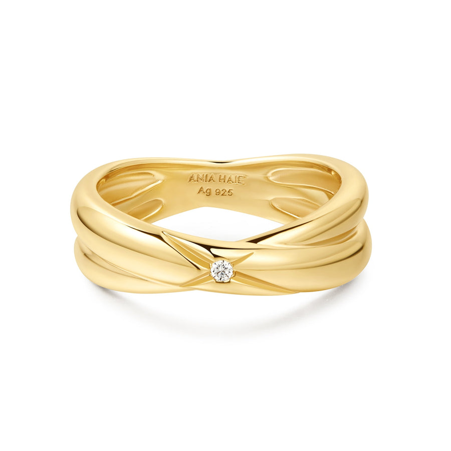 Ania Haie Gold Cross Double Ring R061 - 06GAnia HaieR061 - 06G - 52