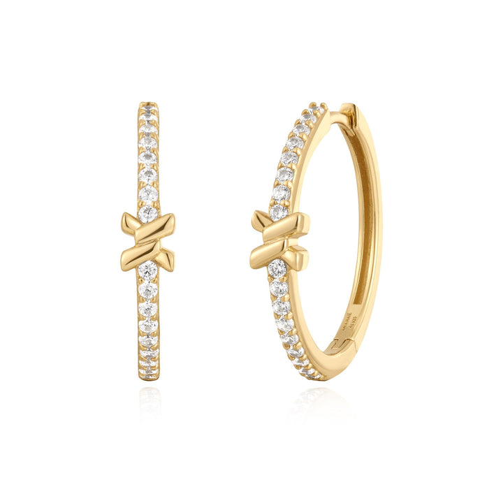 Ania Haie Gold Cross Hoops E061 - 14GAnia HaieE061 - 14G