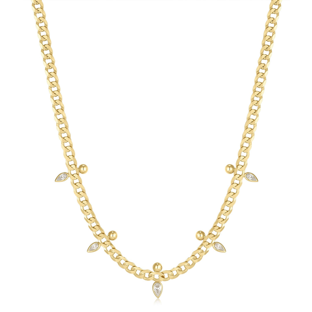 Ania Haie Gold Curb Chain Sparkle Point Necklace N053 - 07GAnia HaieN053 - 07G