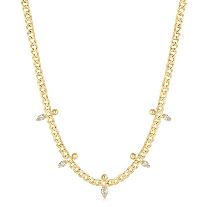 Ania Haie Gold Curb Chain Sparkle Point Necklace N053 - 07GAnia HaieN053 - 07G