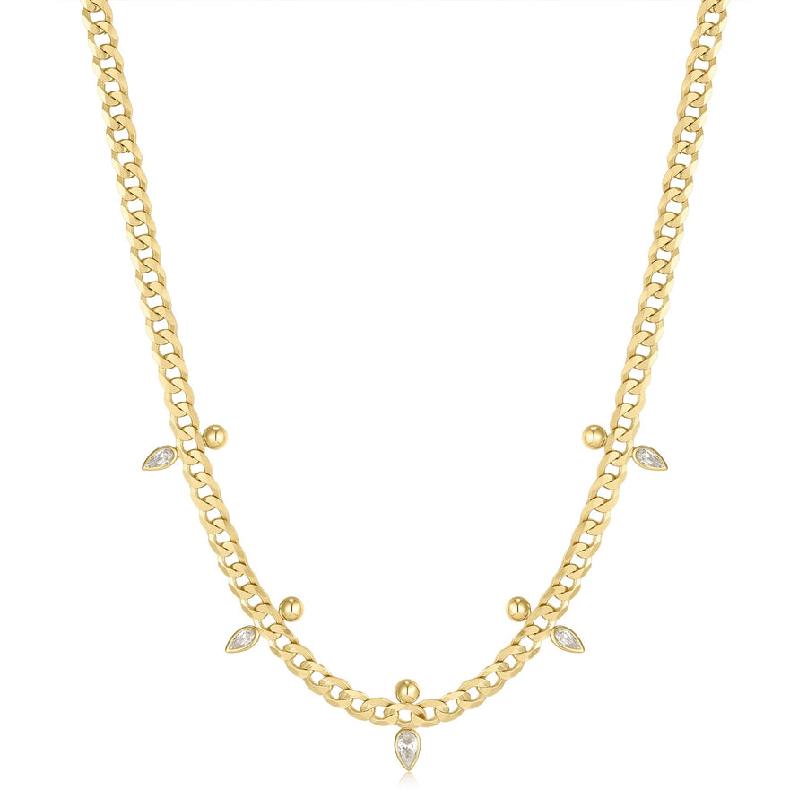 Ania Haie Gold Curb Chain Sparkle Point Necklace N053 - 07GAnia HaieN053 - 07G