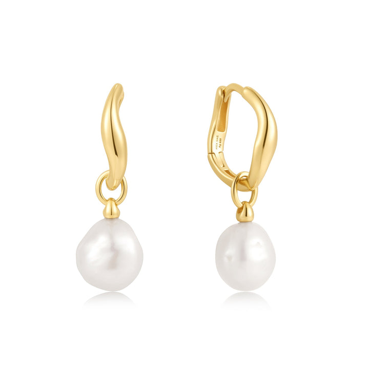 Ania Haie Gold Freshwater Pearl Drop Hoops E058 - 05GAnia HaieE058 - 05G