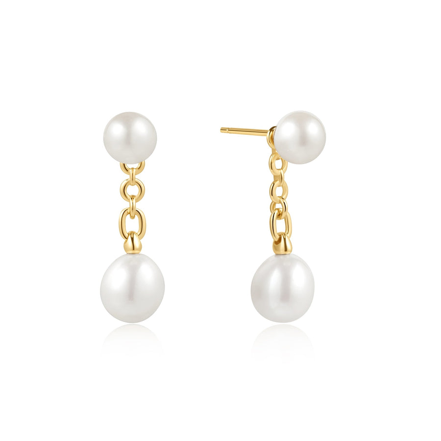 Ania Haie Gold Freshwater Pearl Stud Ear Jackets E058 - 06GAnia HaieE058 - 06G