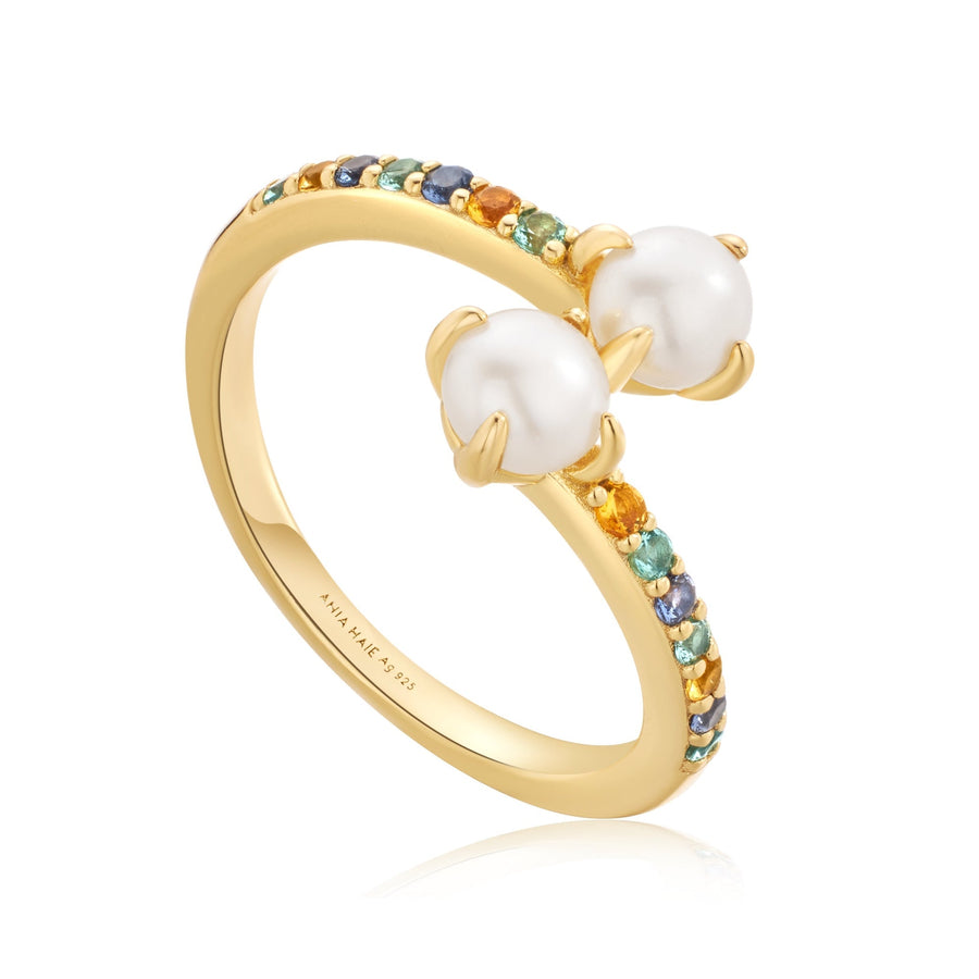 Ania Haie Gold Gem Pearl Wrap Ring R054 - 03GAnia HaieR054 - 03G