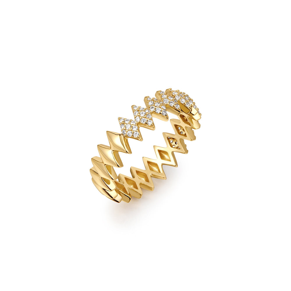 Ania Haie Gold Half Pave Sparkle Ring R061 - 04GAnia HaieR061 - 04G - 52