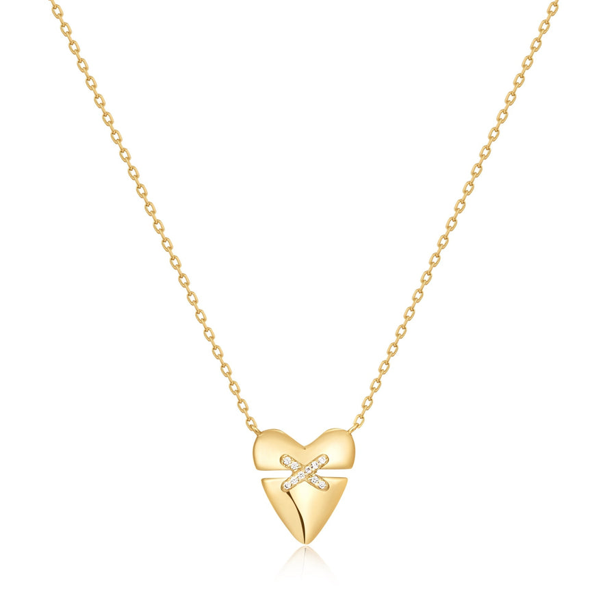 Ania Haie Gold Heart Kiss Pavé Necklace N057 - 02GAnia HaieN057 - 02G