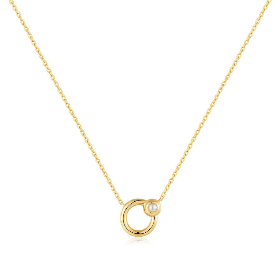 Ania Haie Gold Hoop Freshwater Pearl Necklace N058 - 03GAnia HaieN058 - 03G