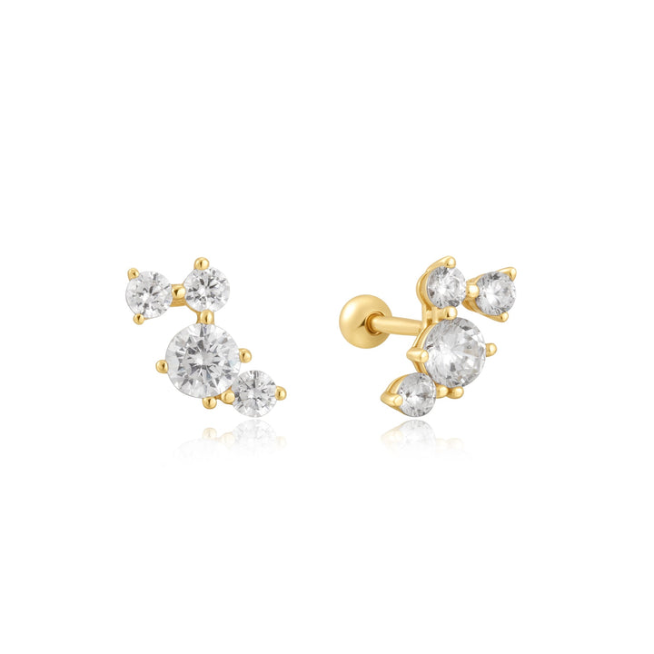 Ania Haie Gold Pavé Climber Barbell Earrings E058 - 01GAnia HaieE058 - 01G