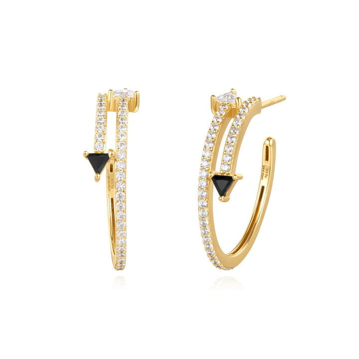 Ania Haie Gold Pave Double Arrow Stud Hoops E059 - 18GAnia HaieE059 - 18G