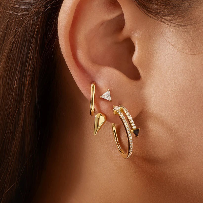 Ania Haie Gold Pave Double Arrow Stud Hoops E059 - 18GAnia HaieE059 - 18G