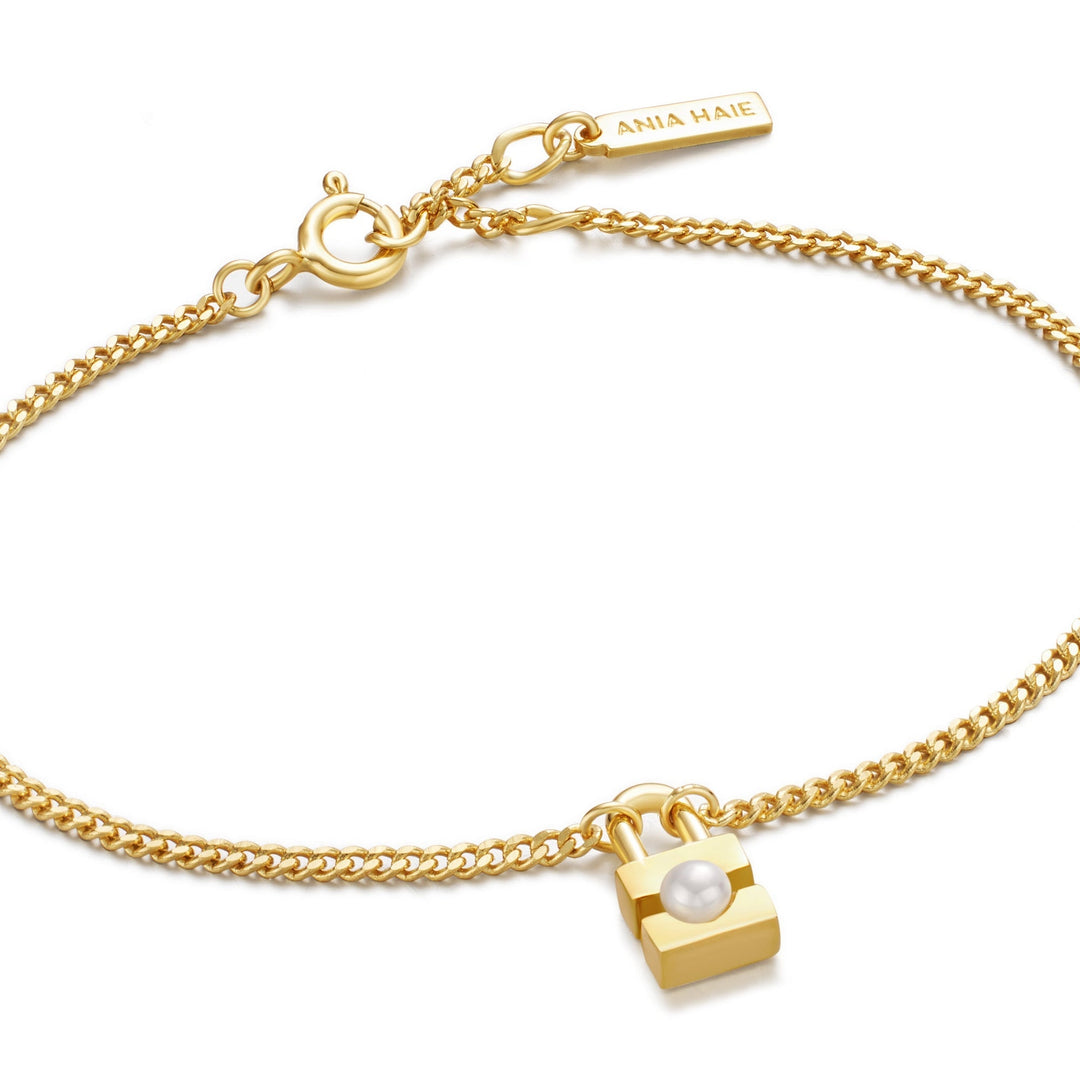 Ania Haie Gold Pearl Padlock Bracelet B054 - 01GAnia HaieB054 - 01G