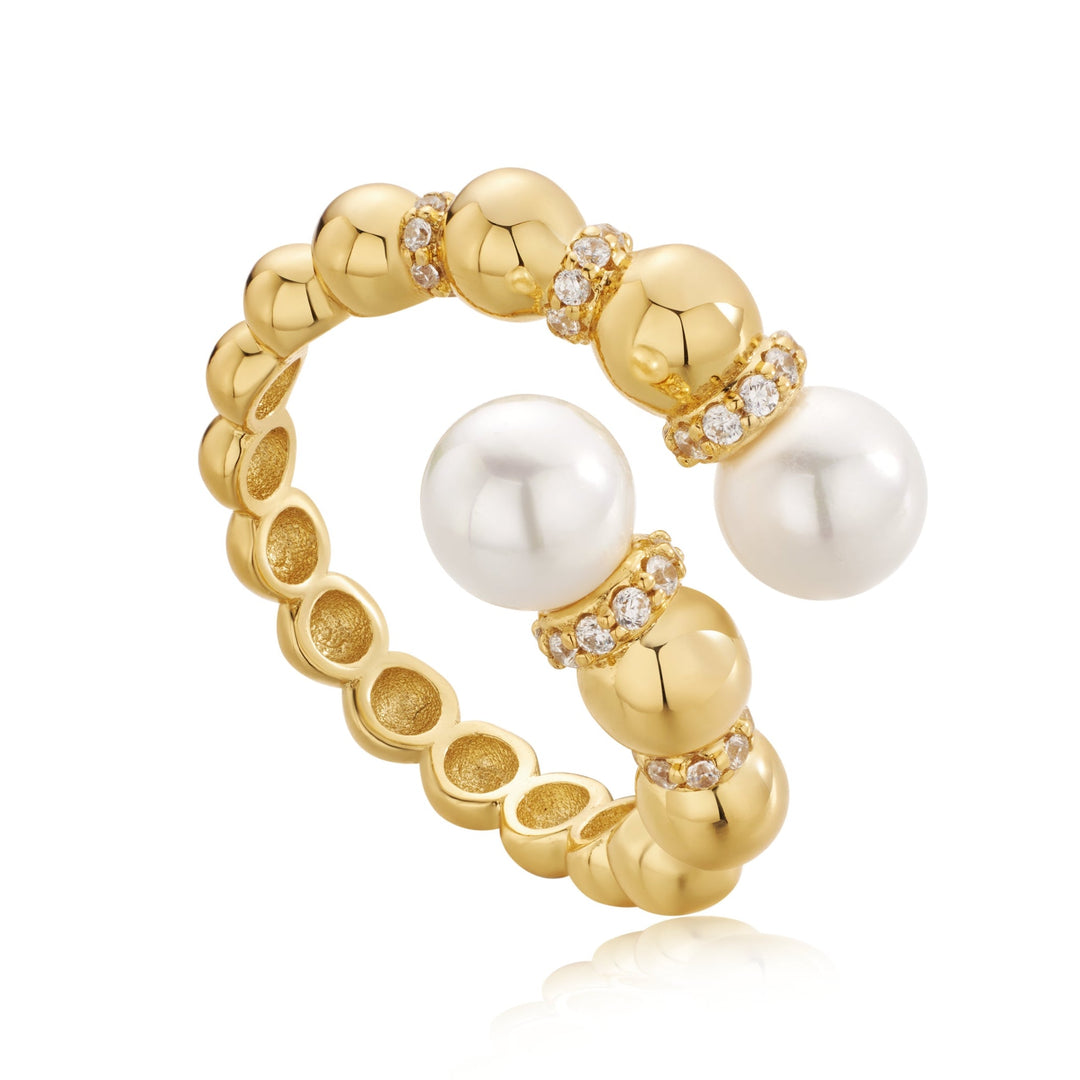 Ania Haie Gold Pearl Sparkle Wrap Ring R054 - 05GAnia HaieR054 - 05G